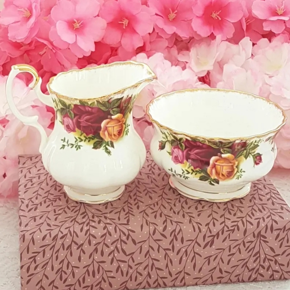 Royal Albert Old Country Roses Bone China Cream & Sugar Set